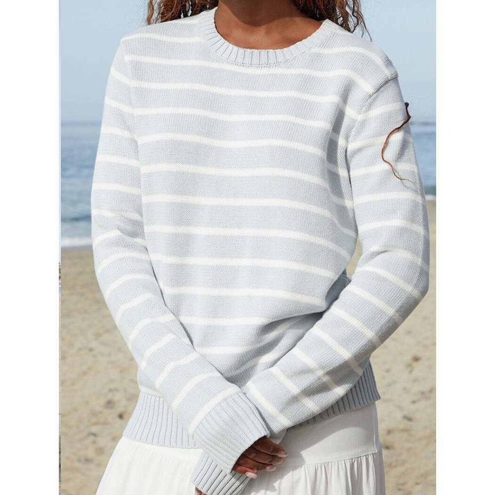 John Galt Brandy Melville | Striped Cotton Knit Sweater Blue White | Size M
